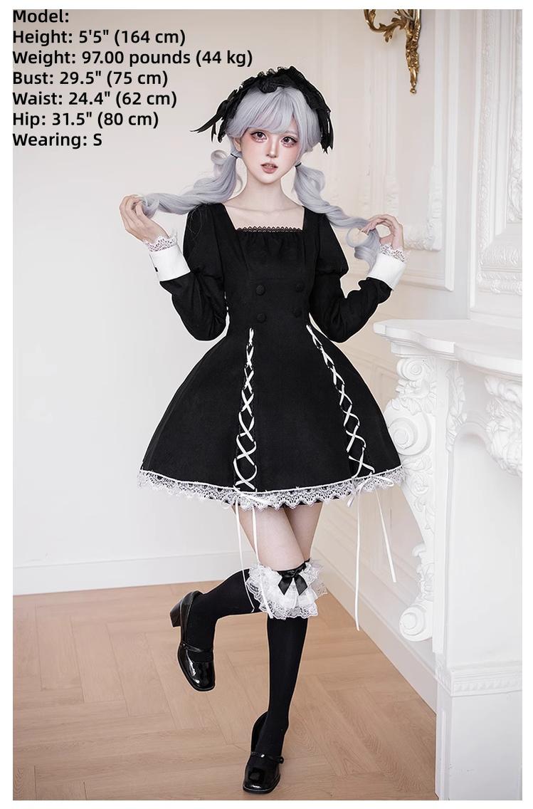 With PUJI - Rose Doll - Gothic Lolita Short OP, Mermaid Dress 44301:803553