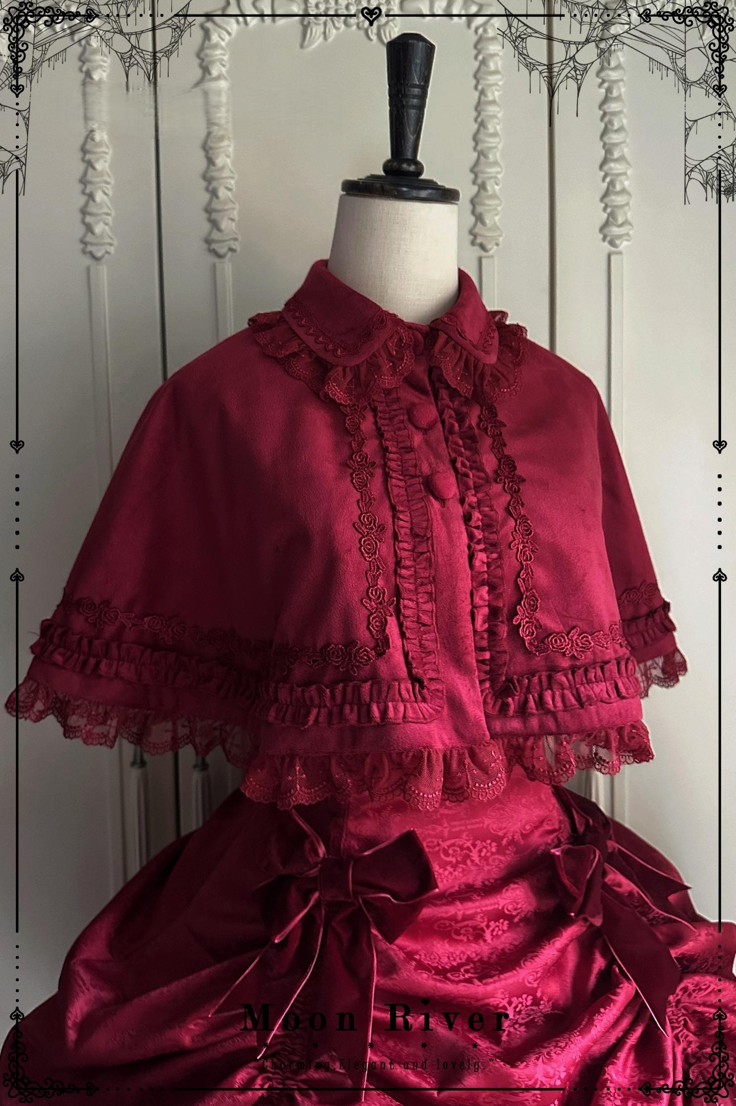 Moon River - Moonlit Spider - Gothic Lolita SK & JSK Dress Outfit Set (Red / L M S) 44232:799404