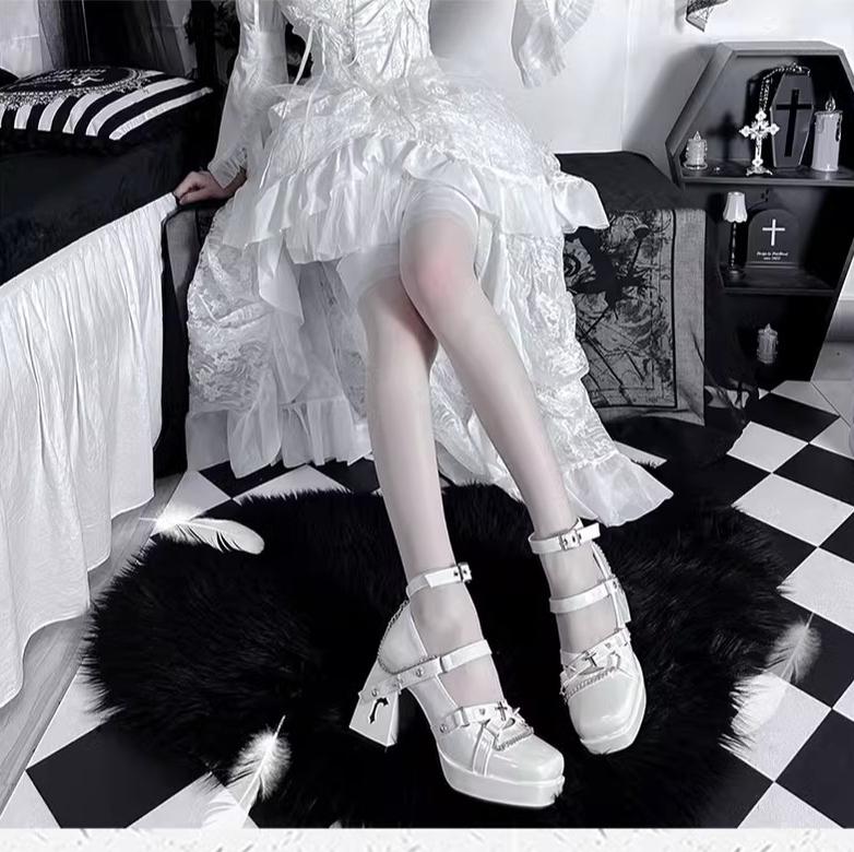 The night of the witch Lolita~Punk Lolita Heels Y2K Elegant Lolita Shoes   