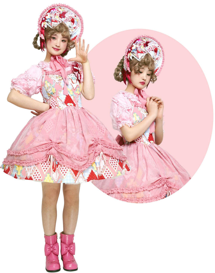 Southern Cross~Showa Kaleidoscope~Sweet Lolita OP SK and JSK with Rabbit Print