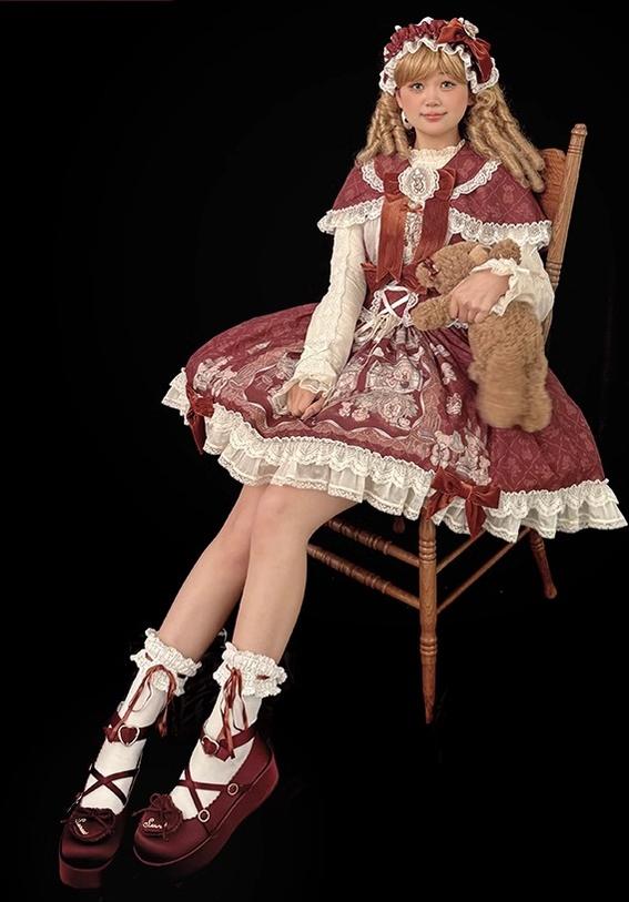 Alice Girl~Bear Castle~Sweet Lolita Dress Natural Waist JSK   