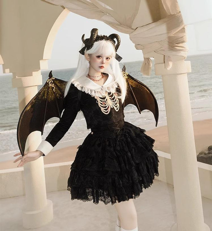 CastleToo~Crossbone~Ouji Lolita Shorts Suit Gothic Lolita Top and Blouse