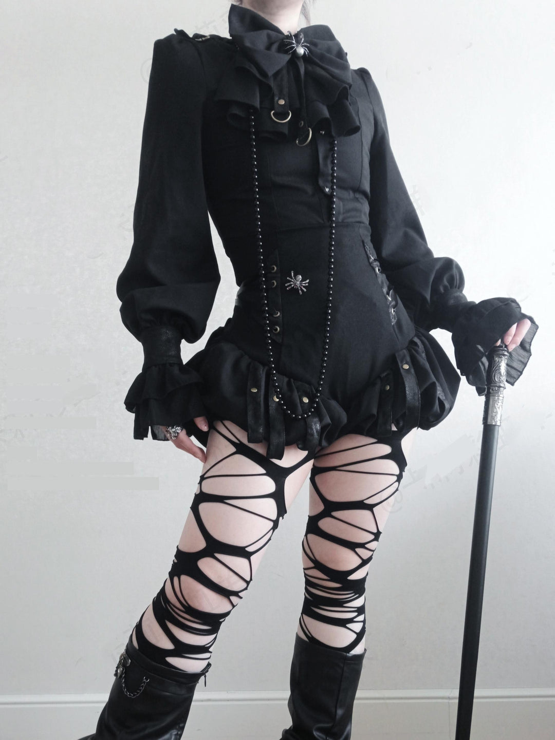 Kali Sheep~Midnight~Gothic Lolita Black Shorts Suit Prince Style Shirt   