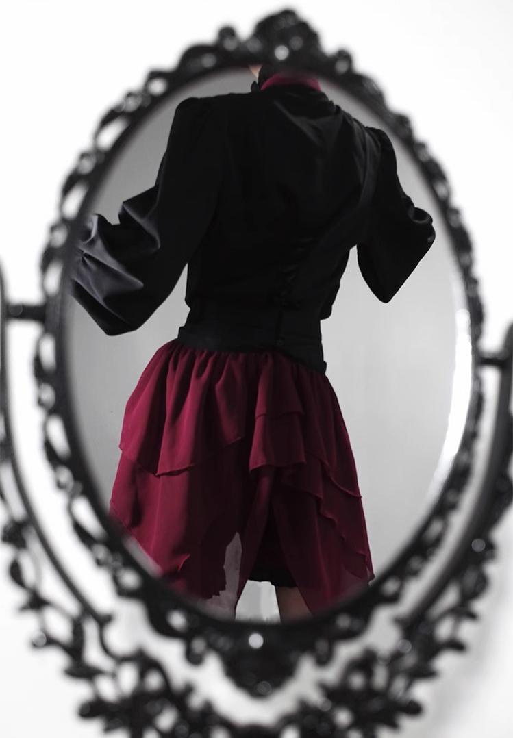 CastleToo - Evil Twins - Ouji Lolita Vest Shorts Skirt Black Red Set