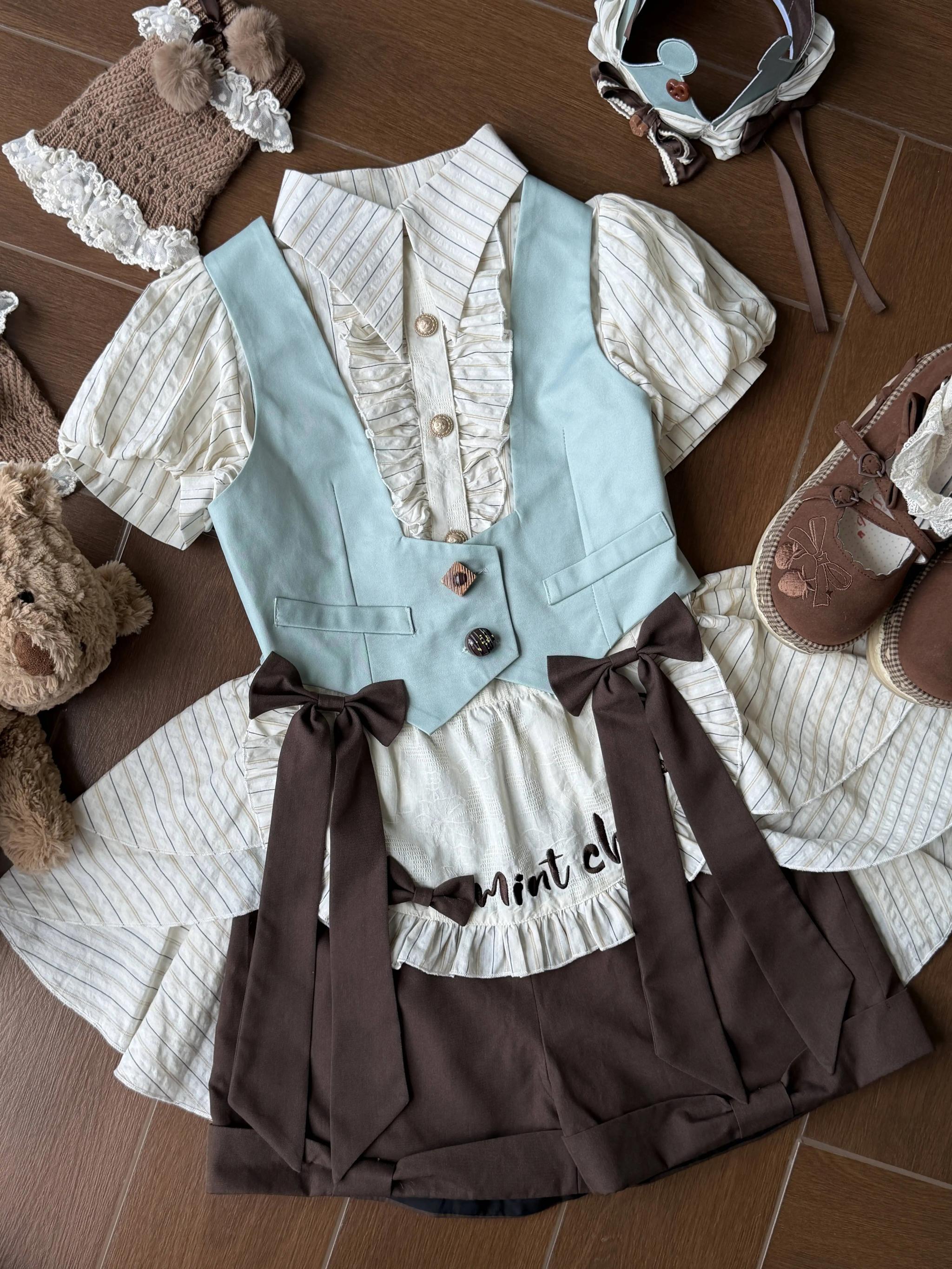 Dream Volley - Mint Chocolate Ouji Lolita Shorts or Skirt Set 45783:862363