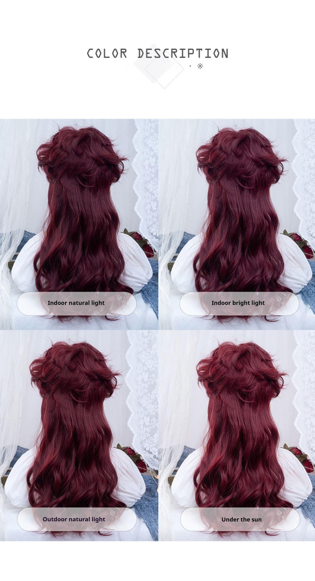 Alicegarden~Red Ouji Lolita Wig Long Curly Prince Lolita Hairpiece