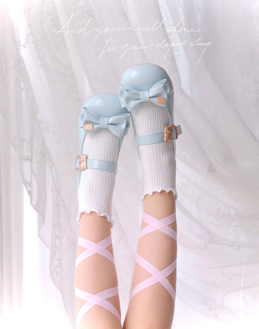 Sheep Puff~Mikko Hug~Sweet Lolita Shose Round Toe Lolitta Heels Butterfly Bow 39492:625642