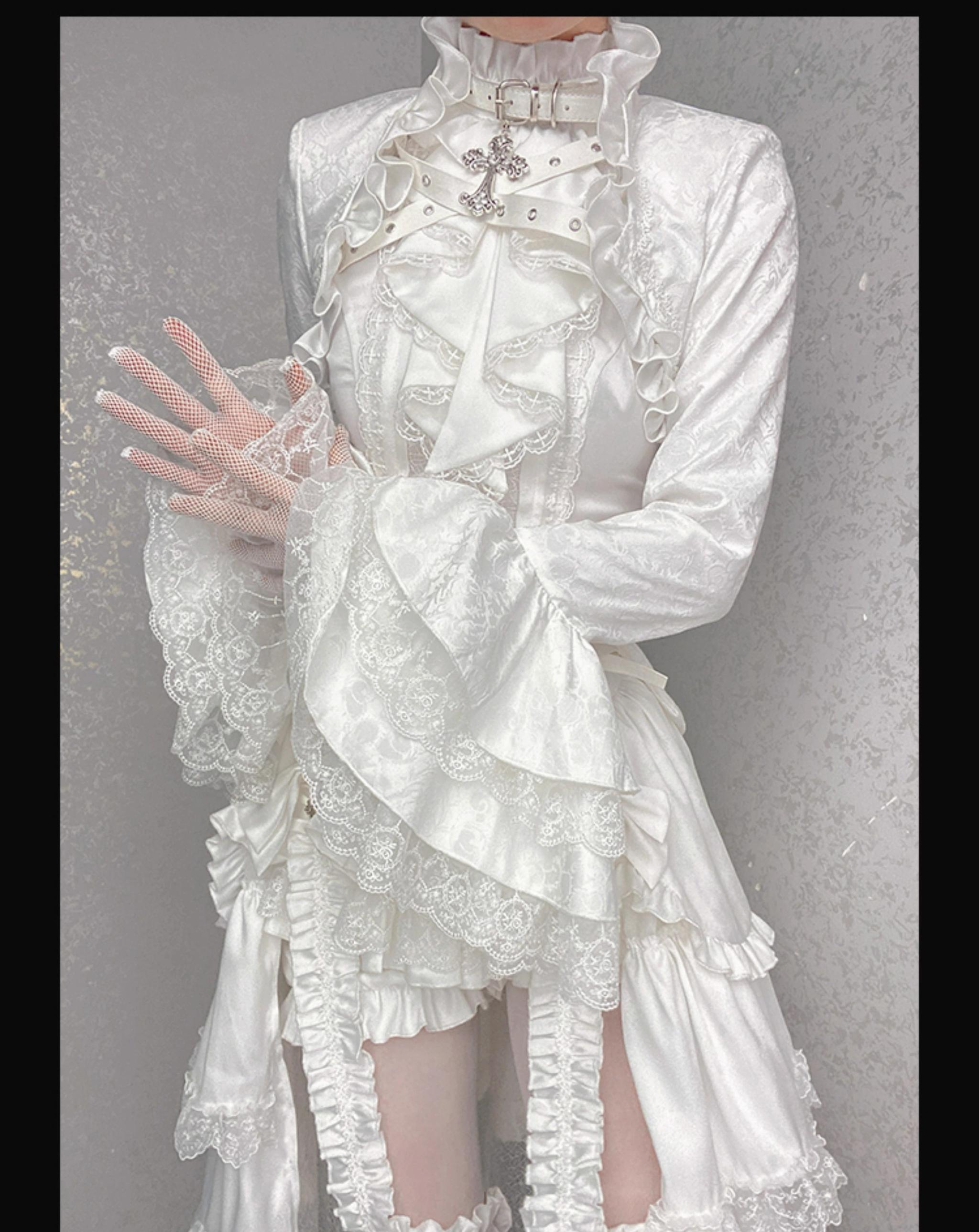 Forest Fluorescent Carps - Omega Wedding Gothic Ouji Lolita White Suit