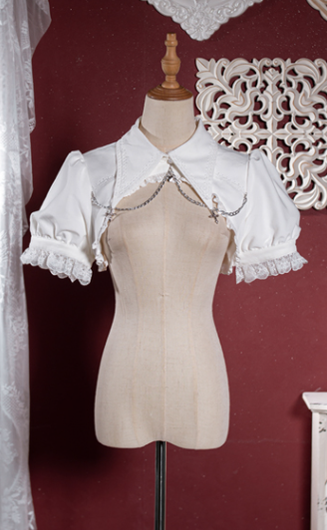 OCELOT - Contract Cross - Gothic Lolita Elegant Bubble Bolero S white bolero