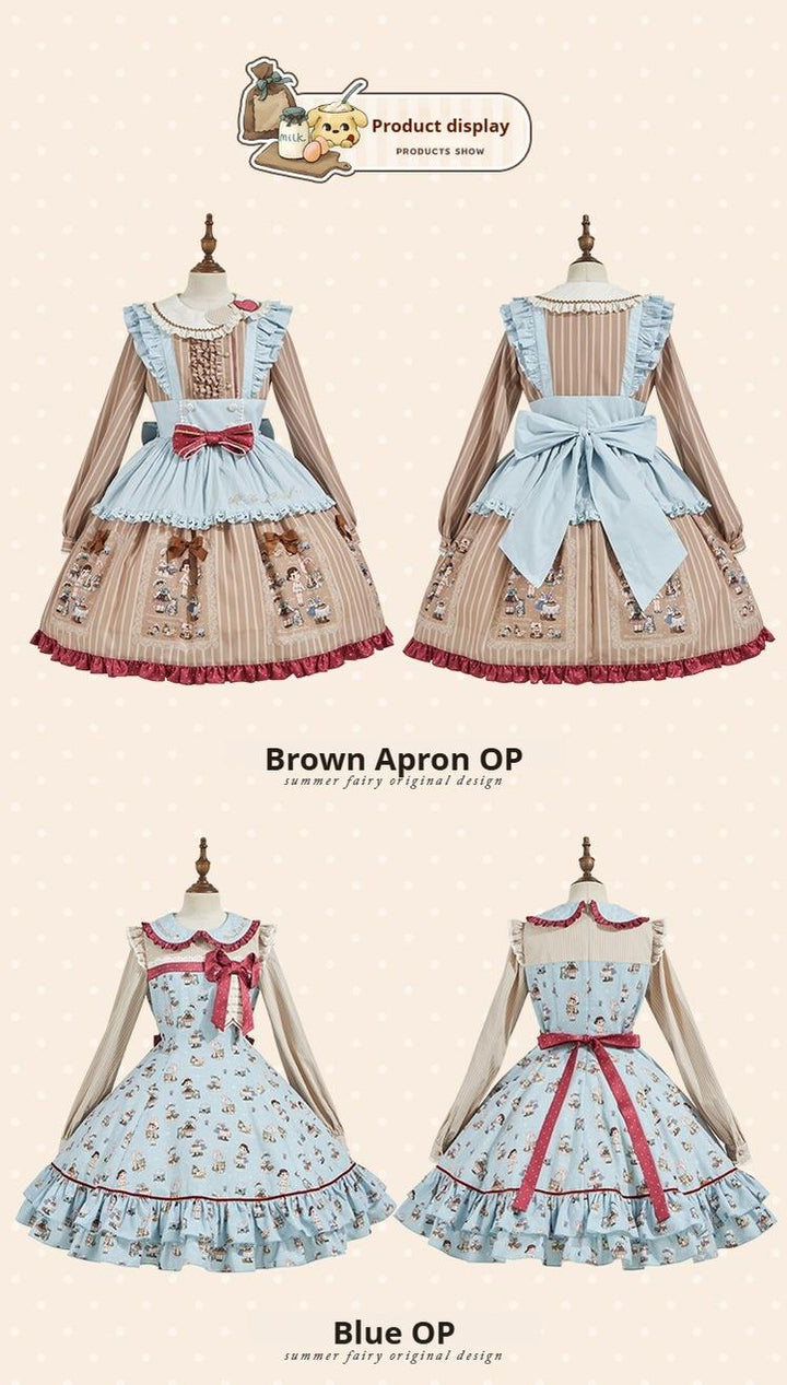 Summer Fairy~IP Collab Kawaii Lolita OP Dress Printed Pattern JSK 40554:667554