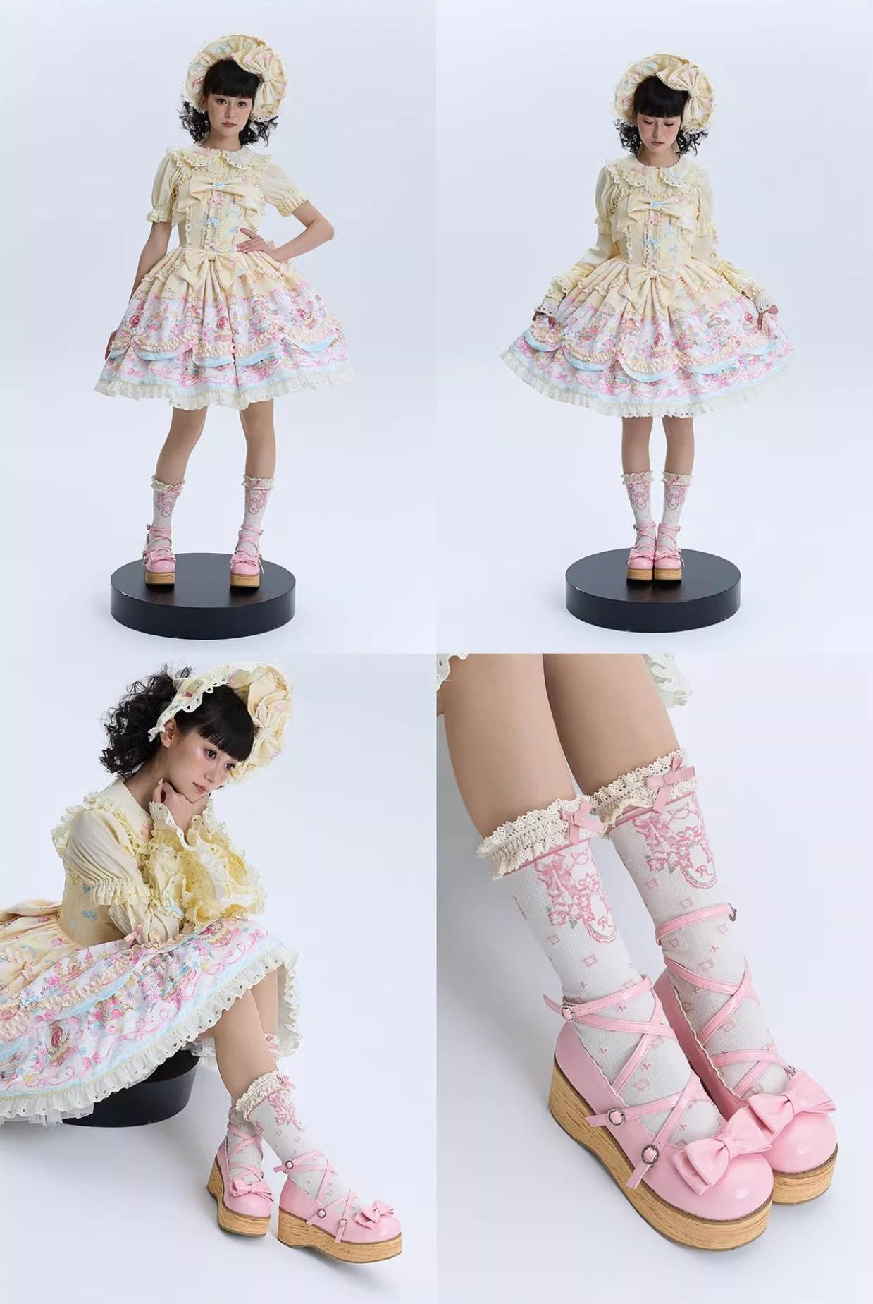Puff Tata - Sweet Lolita Platform Shoes, Adjustable Straps 44805:822572