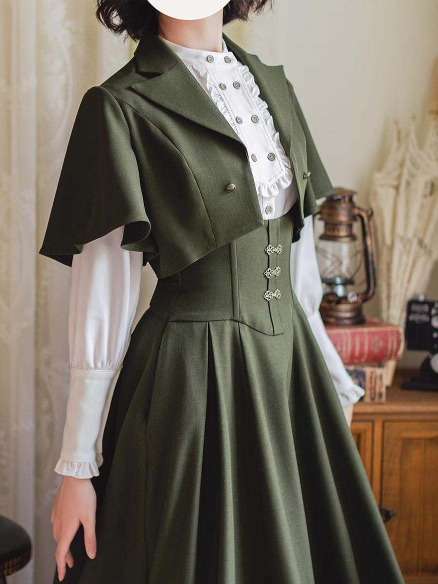 Forest Wardrobe - Vintage Lolita Fishbone Halter SK, Autumn Jacket 39620:634370