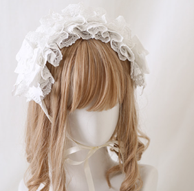 Xiaogui~Elegant Lolita Ivory Lace Hair Band   