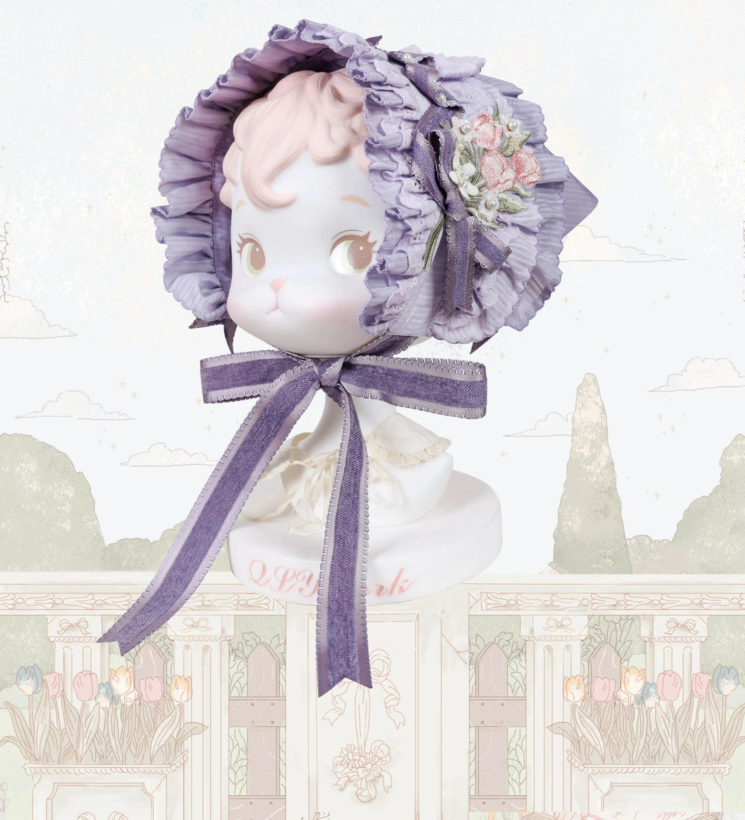 LittlePlum~Kawaii Lolita Gradient Accessories Multicolor Triangle Scarf · Purple Gray  