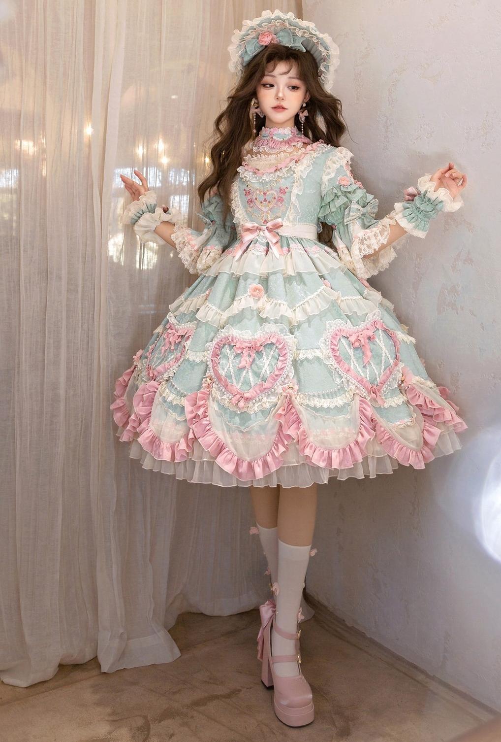 Bramble Rose - Antique Cake - Vintage Lolita OP Princess Dress Gorgeous Lolita Outfit 41536:701588
