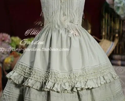 Tiny Garden~Nocturne Reminiscence~Elegant Lolita JSK Dress Multi-Wear Apron Dress Set S Light mintJSK 