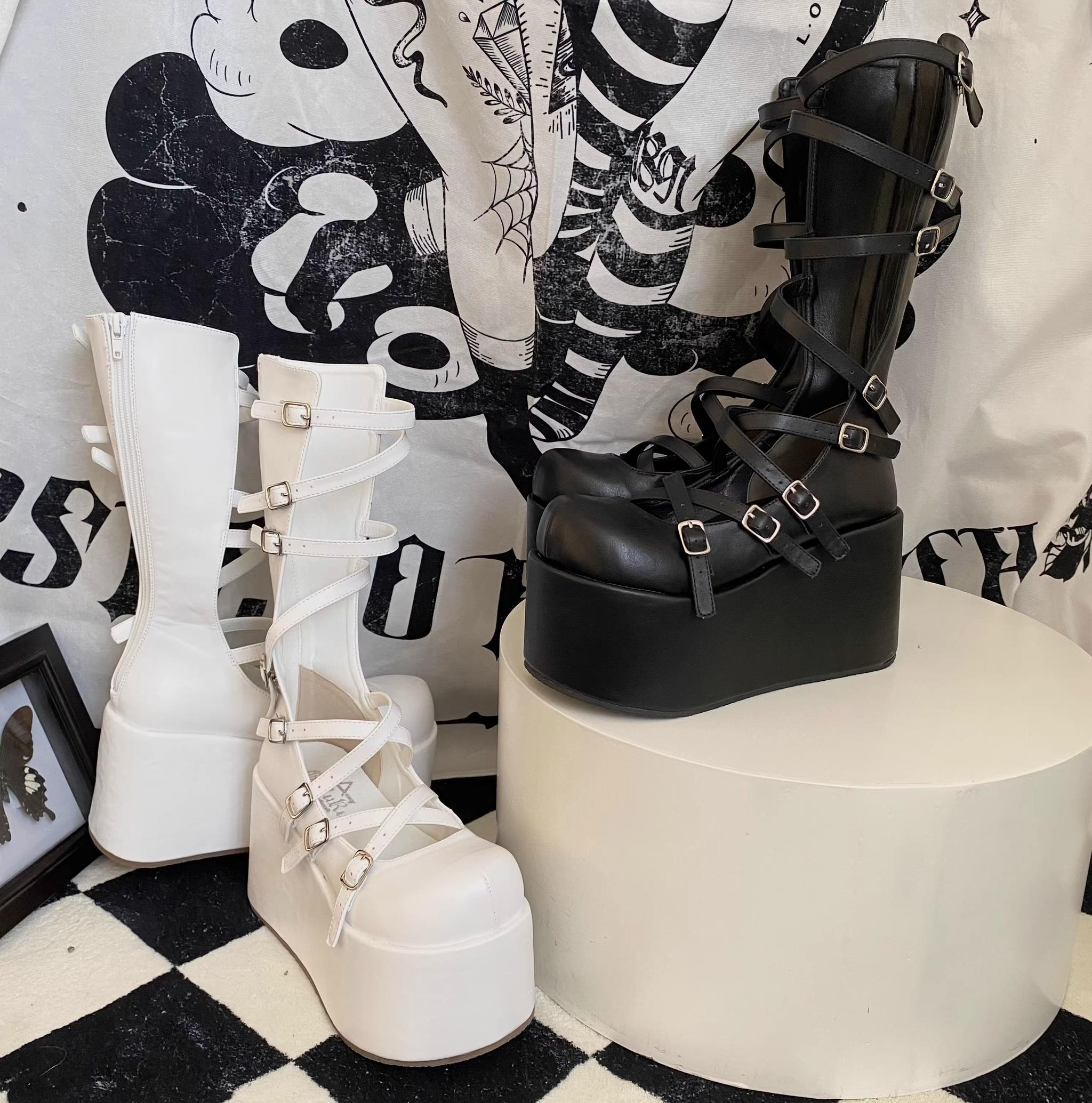 Gothic Doll - Gothic Lolita Platform Shoes, Adjustable Shoe Straps 45140:837040