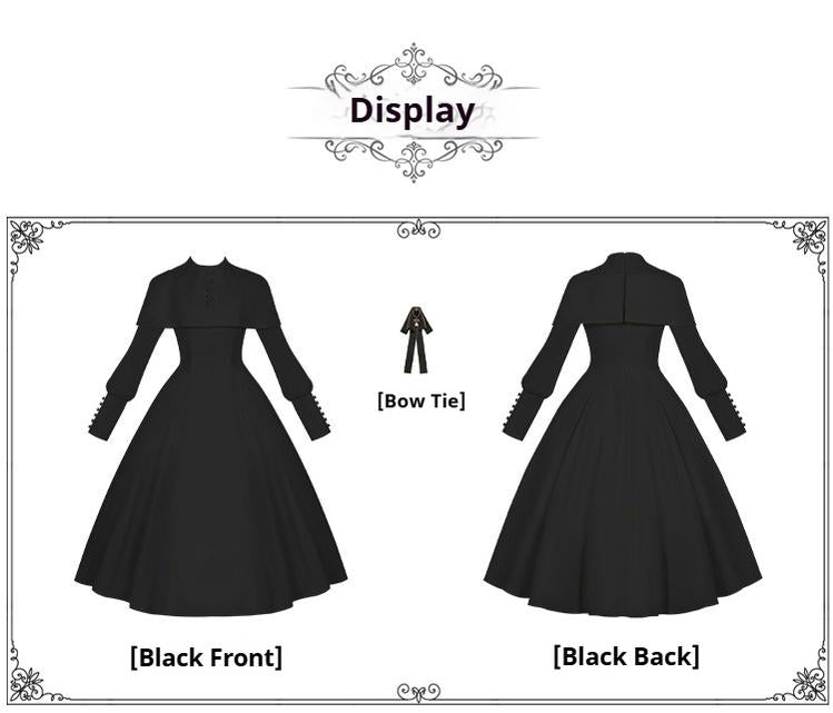 With PUJI~13th Night~Gothic Lolita OP Dress with Built-in Cape