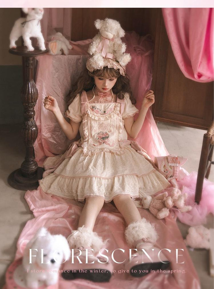 Mewroco~Flower Letter~Sweet Lolita OP Dress Doll Sense Embroidered Dress 29112:395656