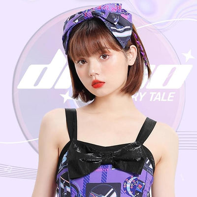 (BFM)Royal Fairy Tale~Disco Print Lolita KC Accessories Headband KC - Purple  