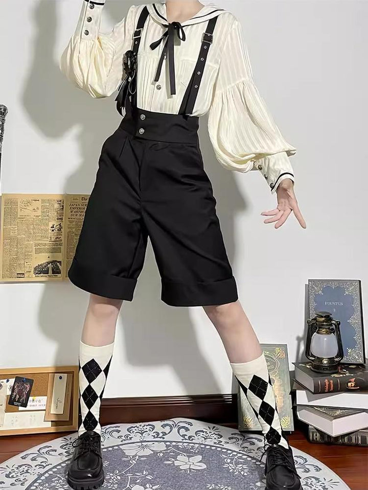 CastleToo - Street Whistle - Bishop Sleeve Ouji Lolita Sailor Blouse, Suspender Shorts