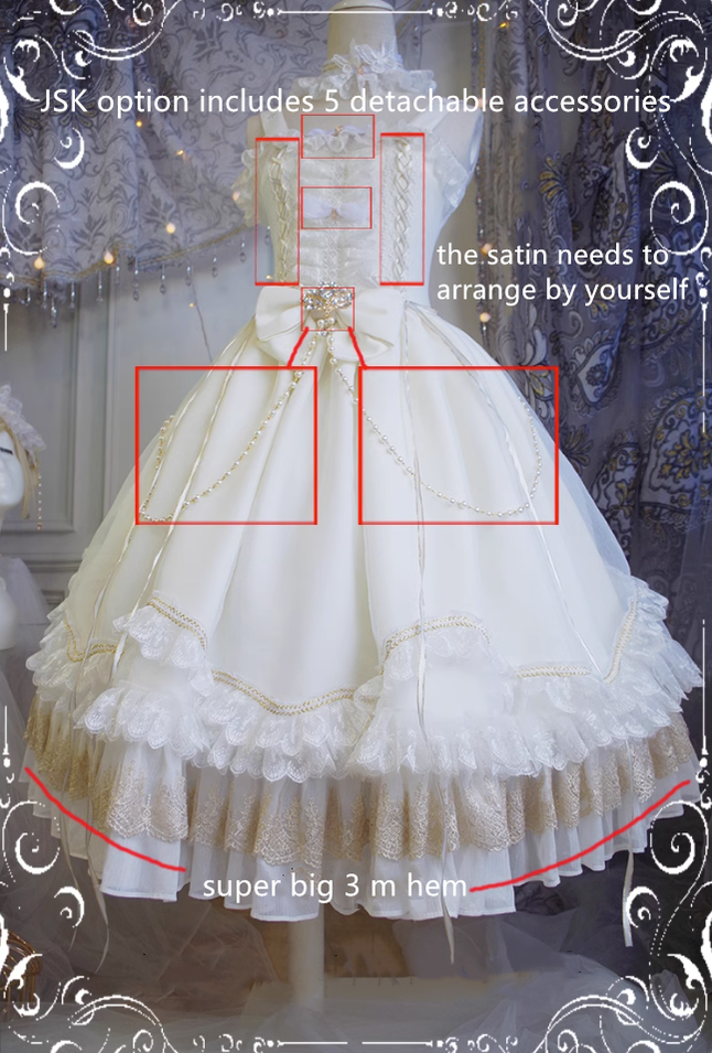 (Buyforme)Fairy Tales~Fate Quartet Bridal Lolita Gothic JSK Dress white L JSK set (with 5 detachable accessories)
