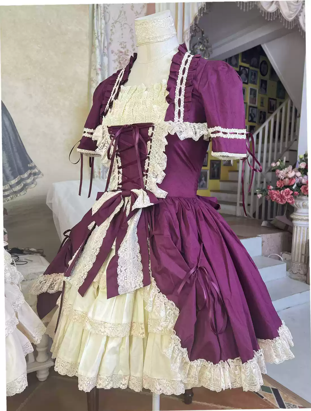 Lace Garden~Miss Rella~Vintage Retro Lolita OP Dress – 42Lolita Lace Garden~Miss Rella~Vintage Retro Lolita OP Dress – 42Lolita