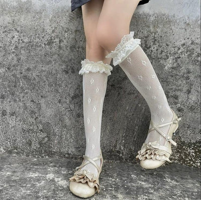 42Lolita Clearance Items Collection #18-White Lolita socks from brand To Alice, free size  