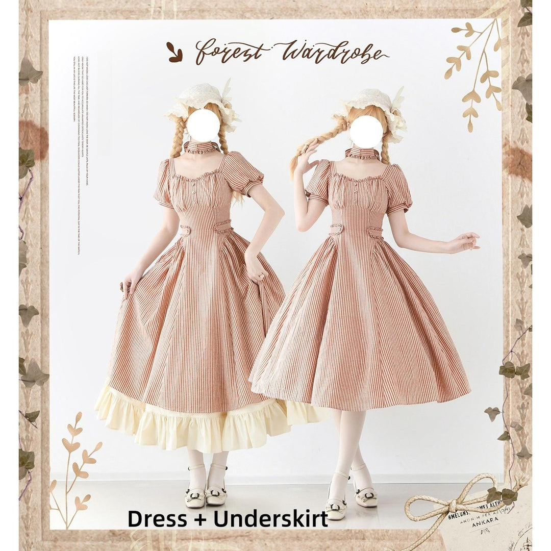 Forest Wardrobe - Chantilly Forest - Classic Lolita OP Dress With Square Neck & Underskirt 43188:771498