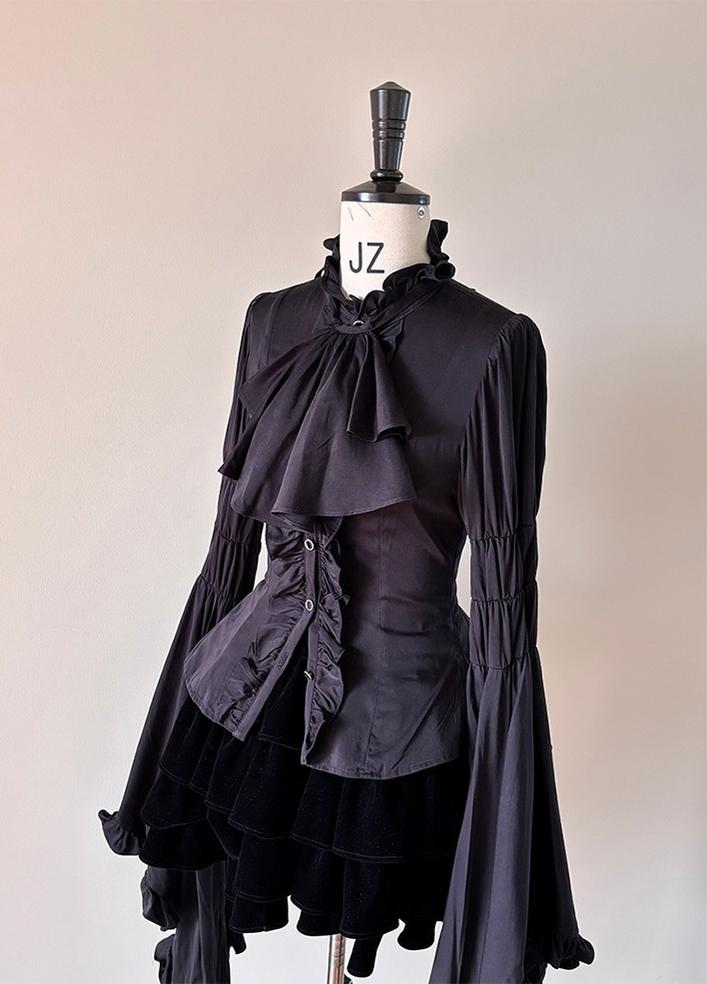 FlowerFairyDaily - Twilight Blessing - Gothic Lolita Blouse with Oversized Princess Sleeves