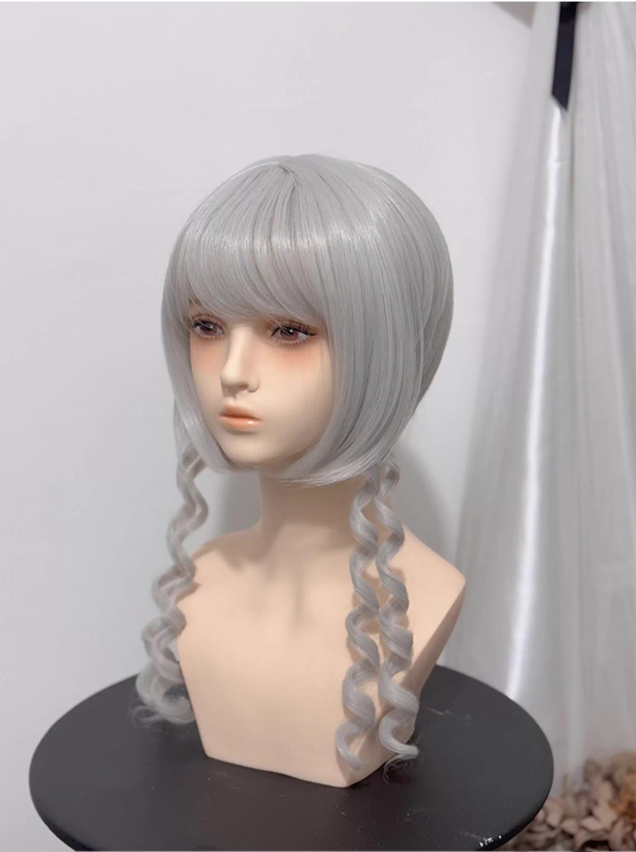 Gothic Lolita Short Wig, Detachable Curl Ponytails 44627:816269