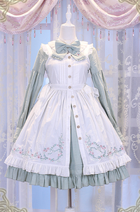 Chess Story~Rosebud Manor Version 2.0~Vintage Country Lolita Embroidered JSK Smocked Dress