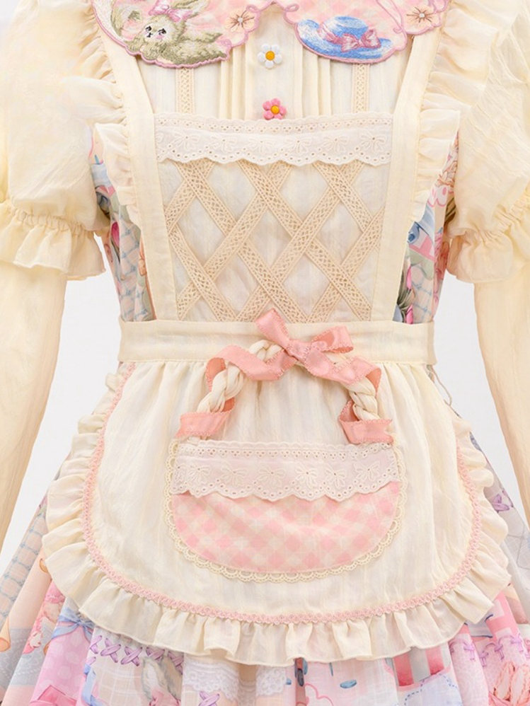 Mewroco~Country Patchwork~Country Lolita Accessory Apron Headdress and Brooch Apron Only F