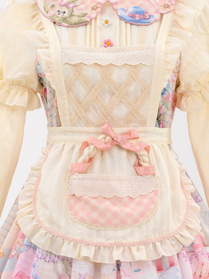 Mewroco~Country Patchwork~Country Lolita Accessory Apron Headdress and Brooch Apron Only F