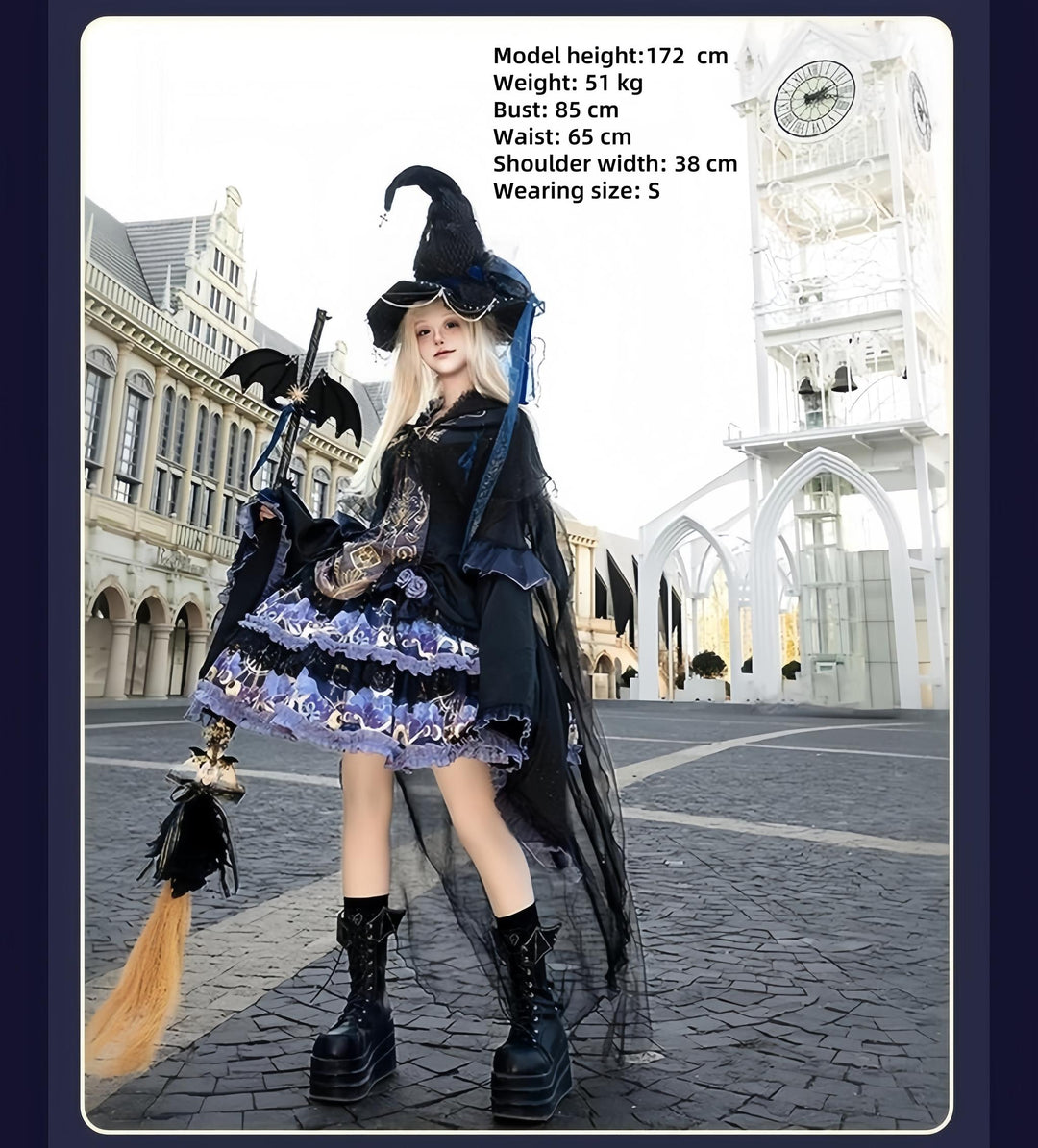 YingLuoFu~Astro Cat~Gothic Lolita OP Suit Witch Lolita Dress and Shawl