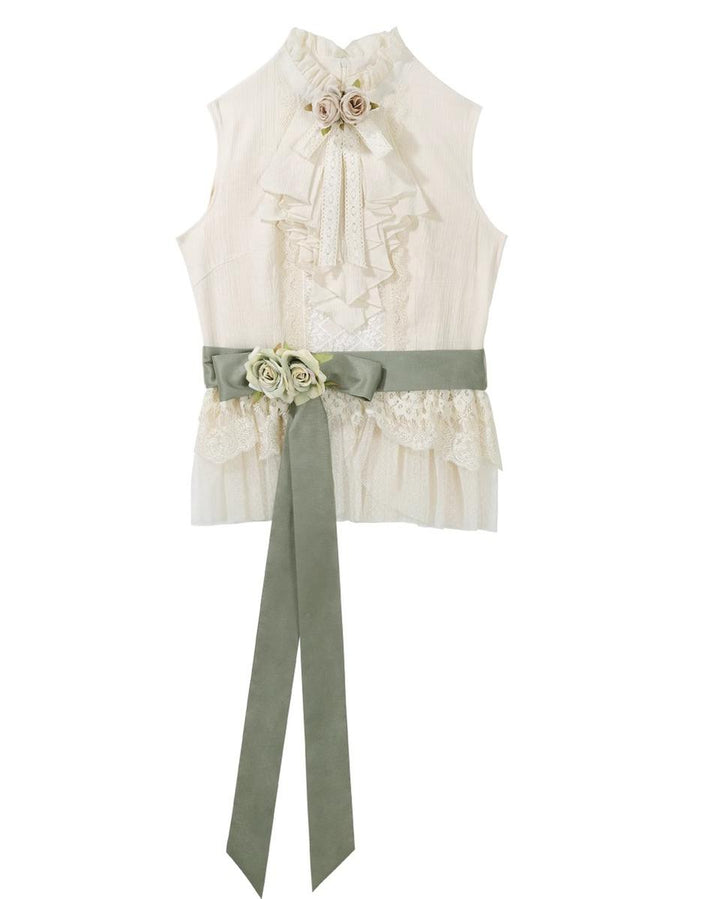 Designer's Gift~Morning Moments~Summer Classic Lolita Skirt Set with Breathable Fabric Slevess Shirt Only S