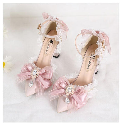Xiaogui~Wedding Lolita Pointed Toe High Heels Shoes   