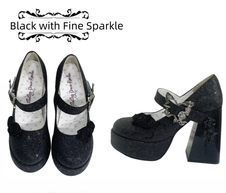 Dreamland~Cyclic Wonders~Elegant Lolita High Platform Shoes with Butterfly and Rose Details