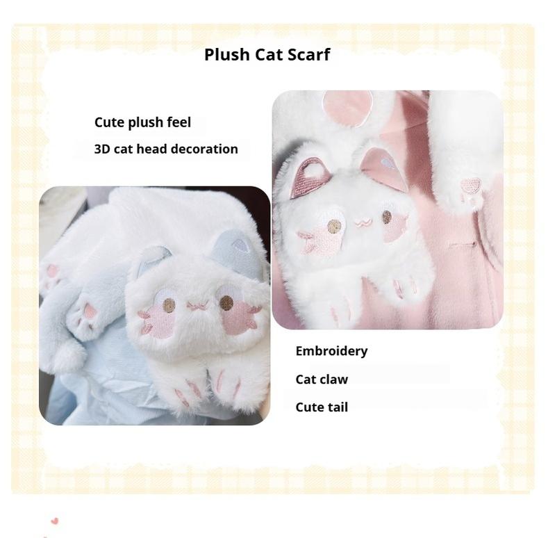 ZhiJinYuan~Calico Cat~Kawaii Lolita Plush Coat Lovely Warm Winter Coat   