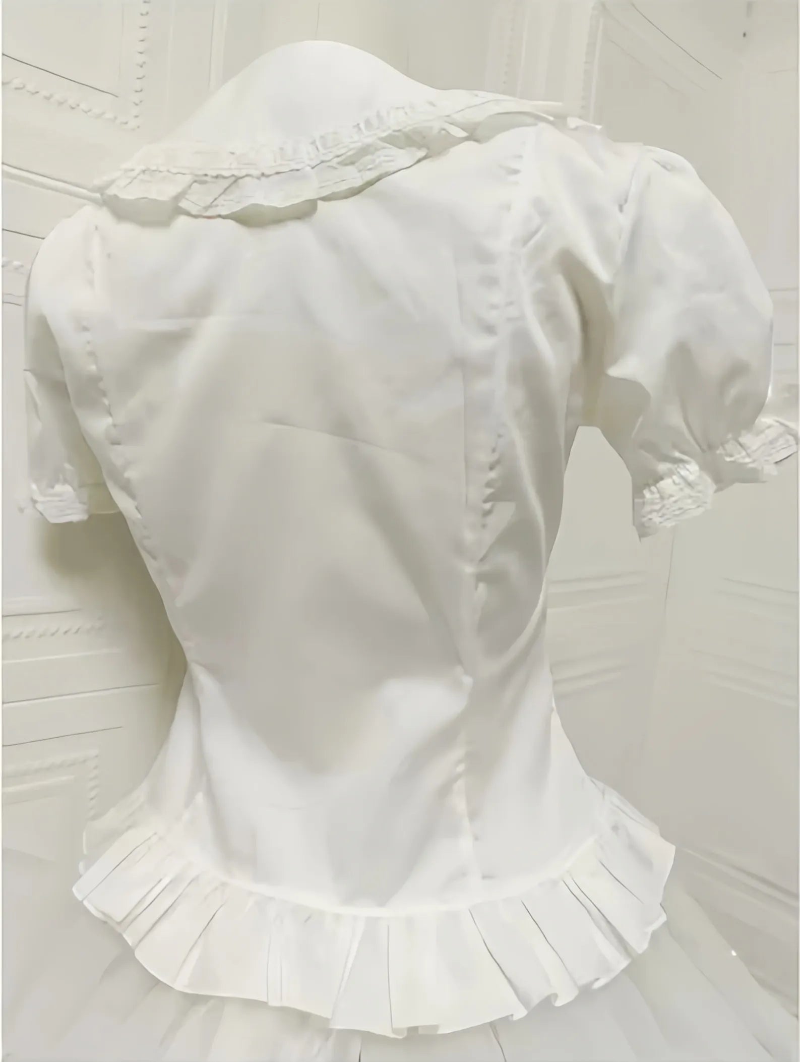 Sweet Lolita Peter Pan Collar Blouse, Detachable Sleeves 45775:861954