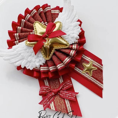 Pretty Girl Lolita~Christmas Burgundy Headdess New Year Accessorries a badge  