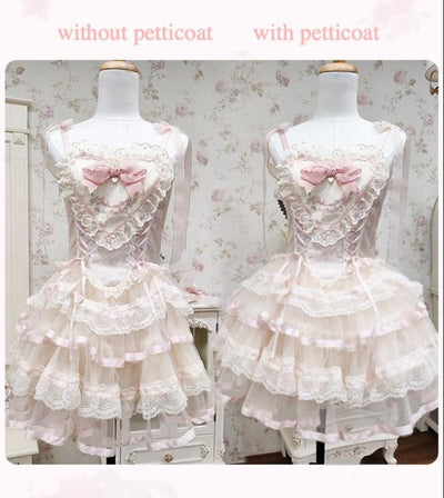 Flower And Pearl Box~Silk Ballet~Sweet Lolita Petticoat Anti-Glare   