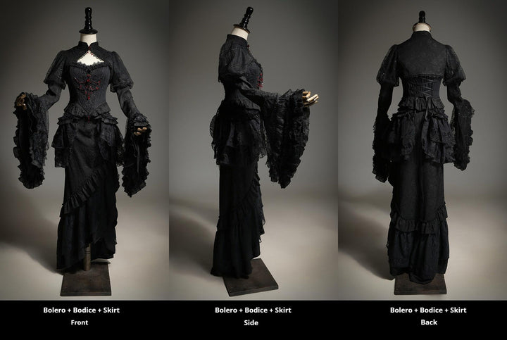 Lingxi Lolita~Lord of the Night~Gothic Lolita Skirt Suit Mermaid Skirt and Fishbone Bodice 42159:730328