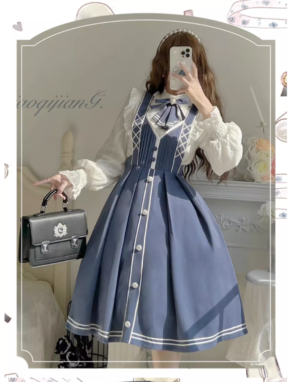 (Buyforme)Chunlv Lolita~Book of Lies~Elegant College Style Princess JSK Set