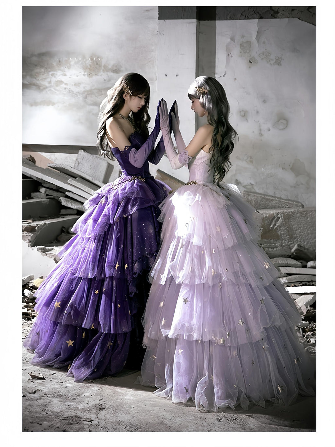 Nikki Tomorrow~Starry Dream~Light Purple Lolita Bodice With Tiered Dreamy Voile Skirt