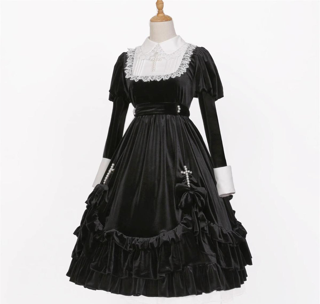 Sweet Date~Halloween Gothic Lolita OP Dress Princess Winter Dress   