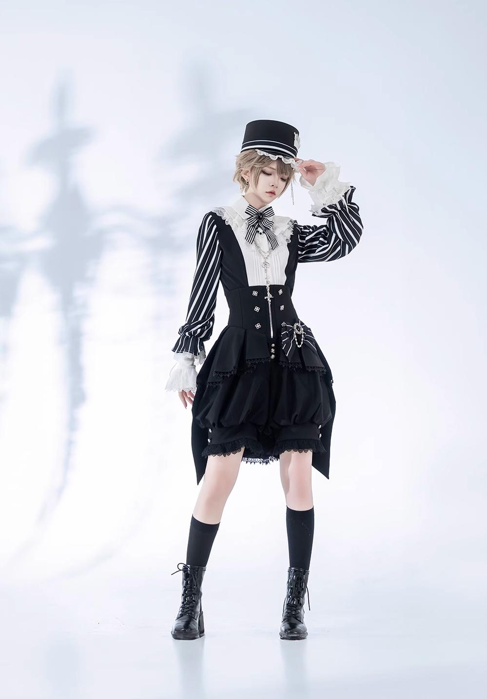Princess Chronicles - Fancy Trick - Retro Ouji Lolita Black Shorts Dark-themed