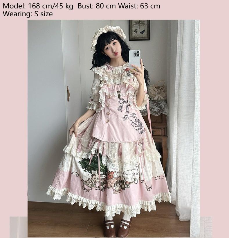 NanShengGe~Girl's Story Book~Plus Size Sweet Lolita OP Dress Two-piece Dress Suit 40704:673706