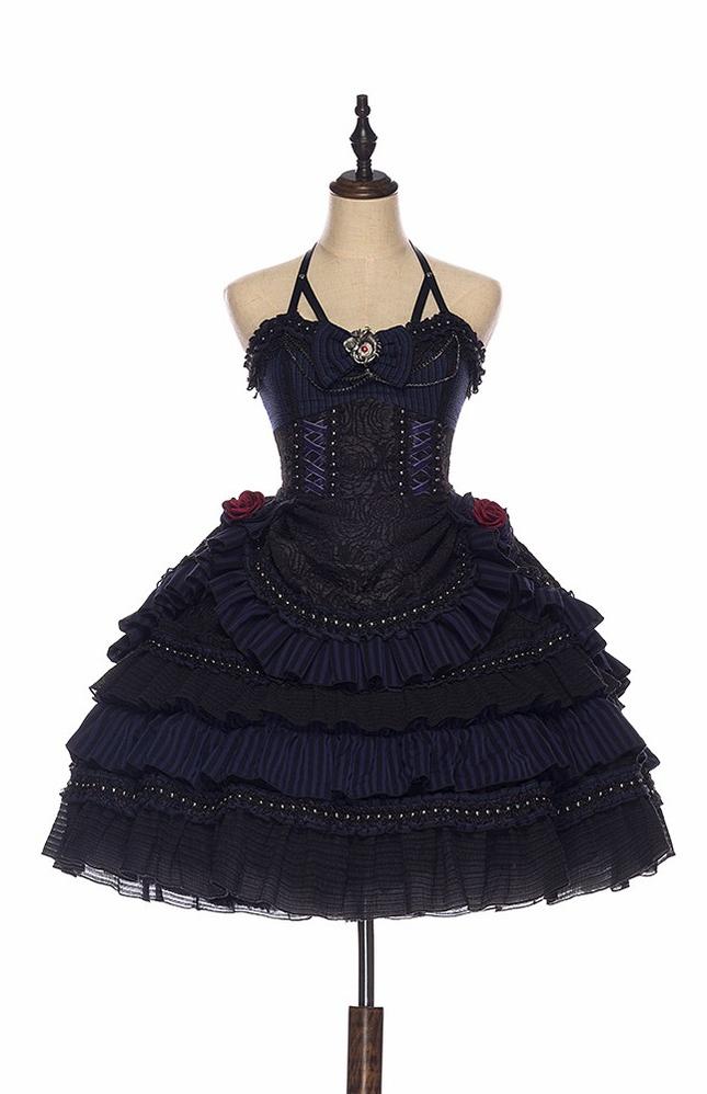 Ismailia - Gothic Lolita JSK Dress, Lace & Rose JSK One Size