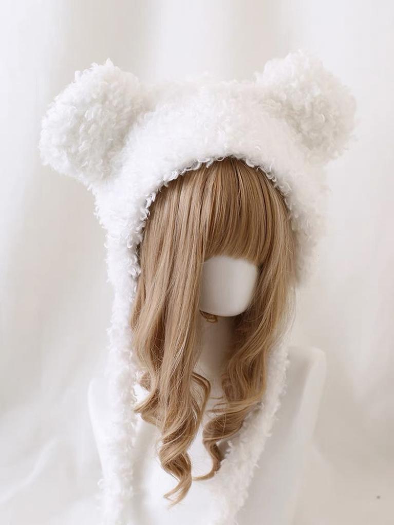 Xiaogui~Cute Lolita Teddy Bear Ears Hat Kawaii Winter Hat   